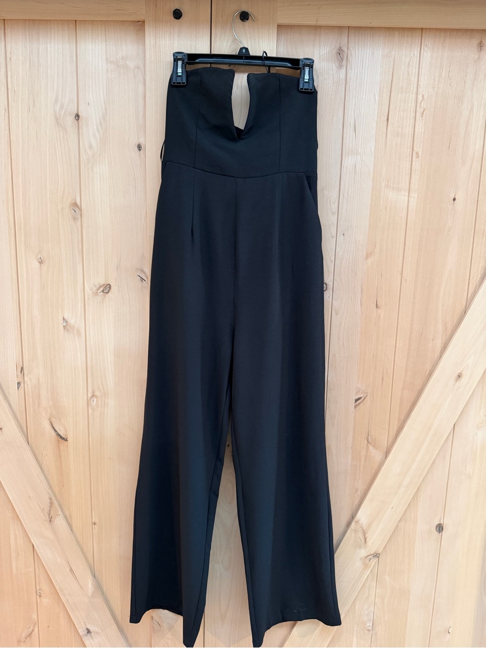 Showpo Strapless Black Jumpsuit - Size 12